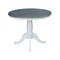 International Concepts Round 36 in Rd Top Ped Table, Dining Ht, White/Heather Gray, 36 W, 36 L, 29.1 in H, Wood K05-36RT - alternate 3